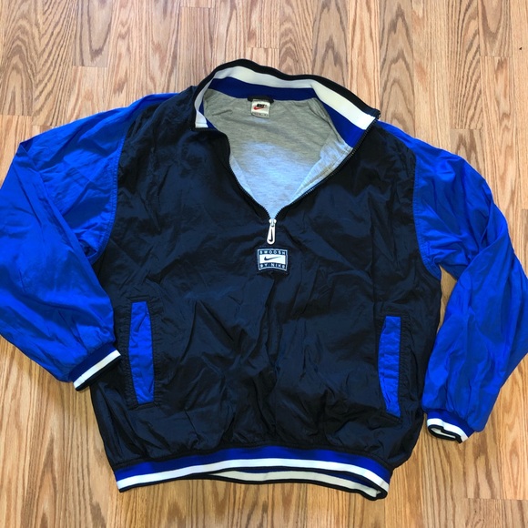 VINTAGE 90s Nike Royal blue BIG logo quarter zip jacket white label retro 1s - Picture 2 of 8